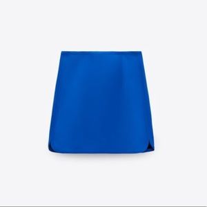 NWT blue satin effect mini skirt